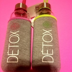 Glass water bottle with case